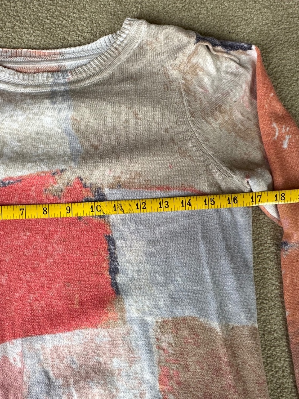 NIC & ZOE Printed Geo Sweater, XS, Puff Sleeve detail - Picture 6 of 15
